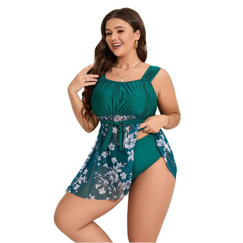 Damen Strandkleid mit transparentem Überrock Drune