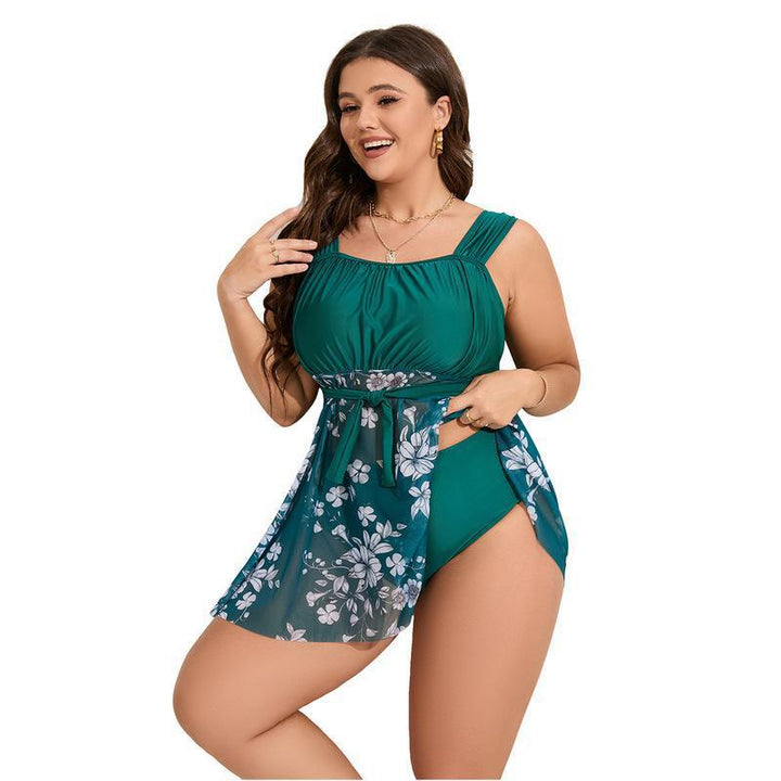 Damen Strandkleid mit transparentem Überrock Drune