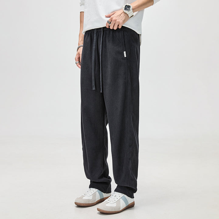 Herren Cordhose mit Kordelzug und geradem Bein Drune