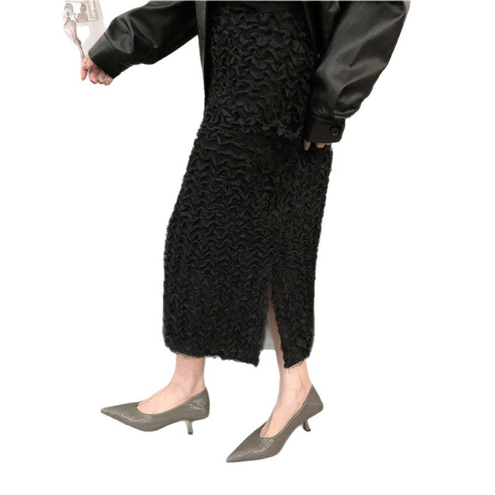 Damen Elegante spitz zulaufende Flechtleder-Pumps mit sculpted Kitten-Absatz Drune