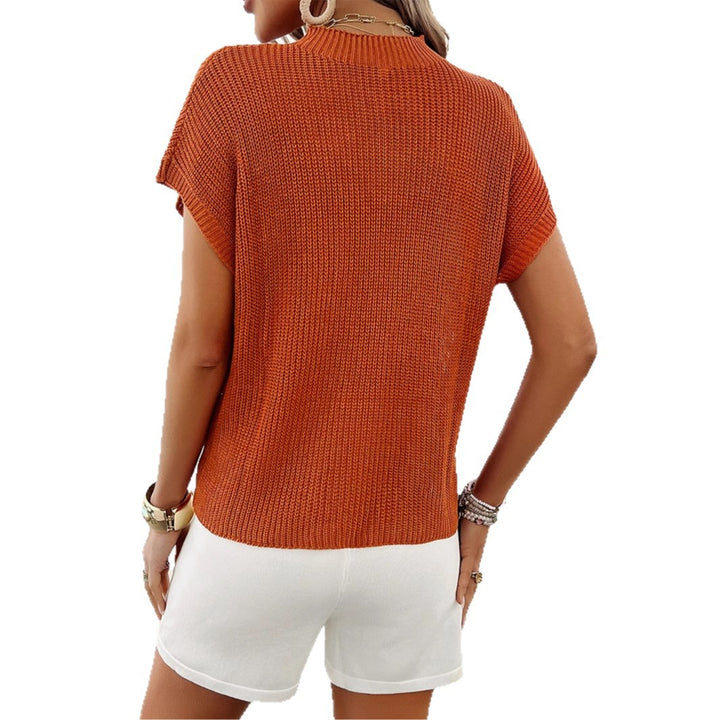 Damen Lässiges Strickoberteil mit Brusttasche und schmalen Shorts Drune