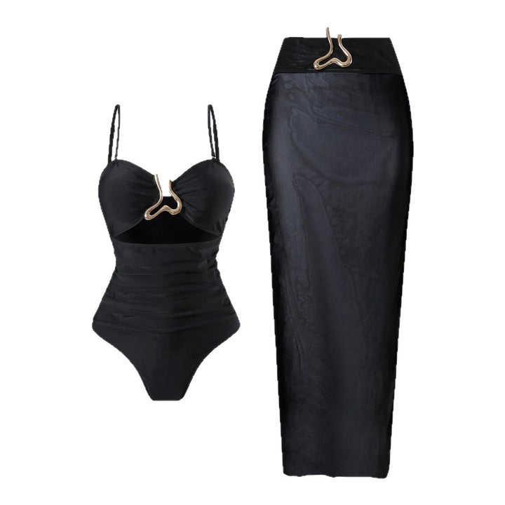 Damen Eleganter Badeanzug mit schickem Wrap-Rock Drune