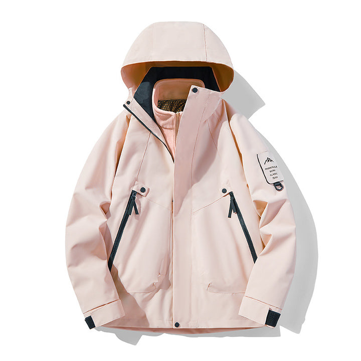 Unisex Wasserdichte, atmungsaktive Hardshell-Outdoorjacke mit Kapuze Drune