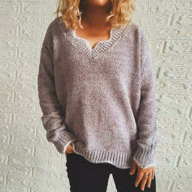 Drune | Pullover - Damen Herbst Einfarbiger Lässiger Pullover