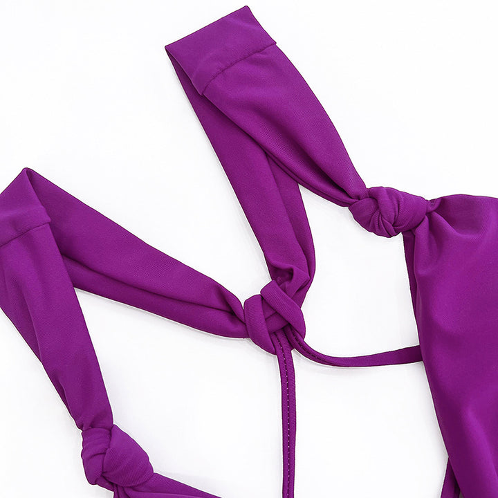 Damen Triangel-Bikini mit hohem Beinausschnitt und eleganten Knoten Drune