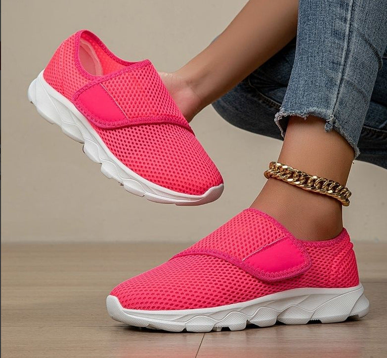 Damen Atmungsaktive Slip-On Freizeitschuhe mit verstellbarem Klettverschluss Drune