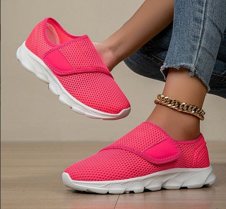 Damen Atmungsaktive Slip-On Freizeitschuhe mit verstellbarem Klettverschluss Drune