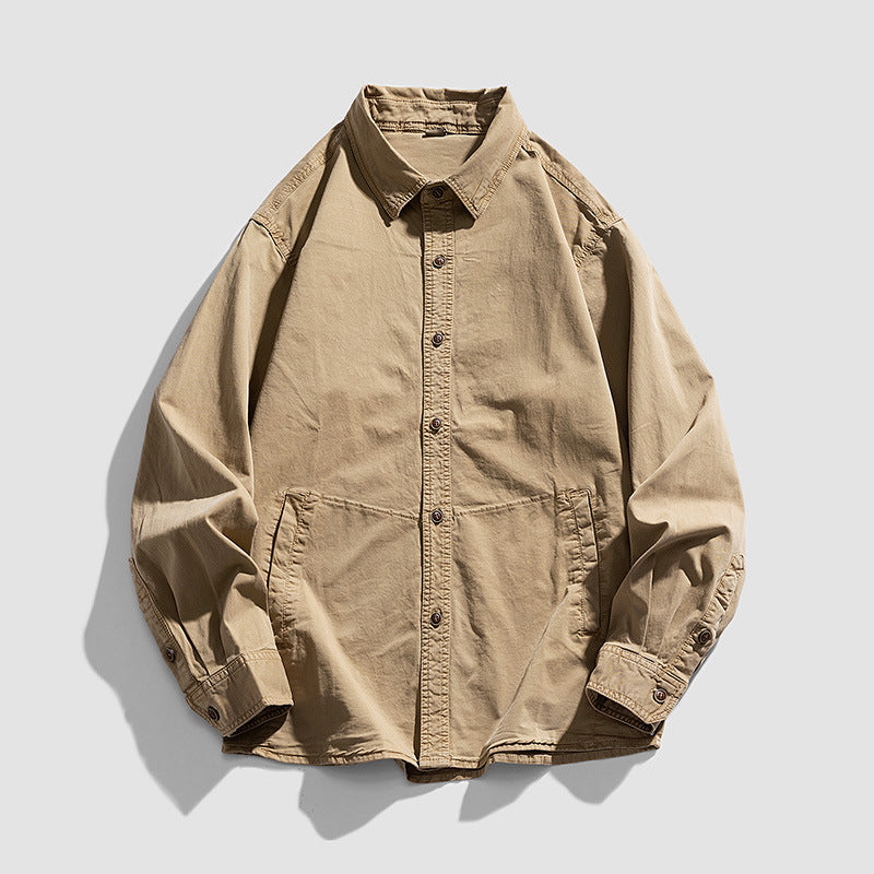 Herren Leichtes Canvas‑Workshirtjacke mit relaxed Fit und großen Eingrifftaschen Drune