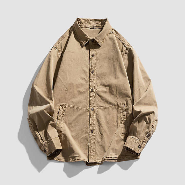 Herren Leichtes Canvas‑Workshirtjacke mit relaxed Fit und großen Eingrifftaschen Drune