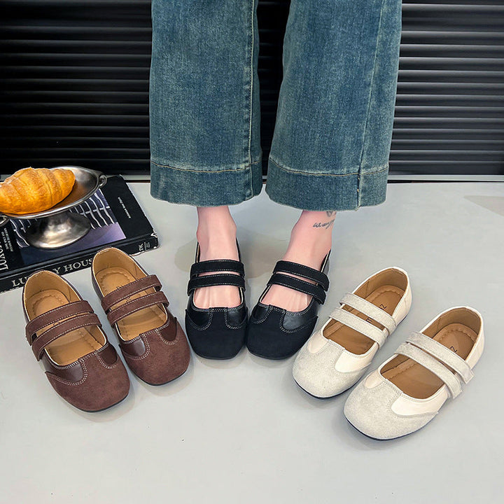 Damen Ballerina-Schuhe mit doppelt verstellbarem Riemen Drune