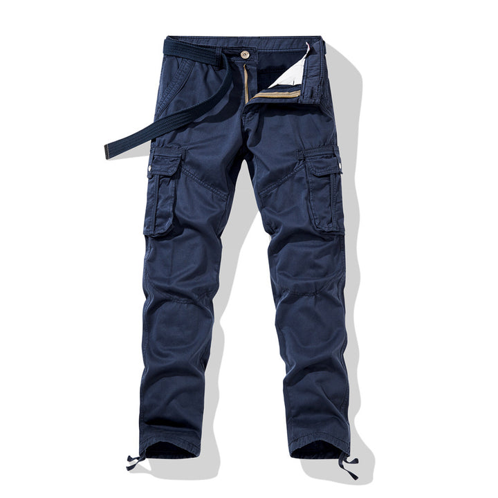 Herren Taktische Cargohose mit Knieabnähern, Mehrfachtaschen und Kordelzug Drune