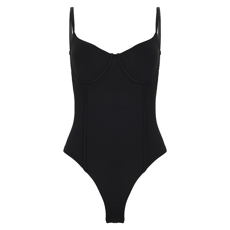 Damen Badeanzug mit eleganten Polstern und hoher Beinausschnitt Drune