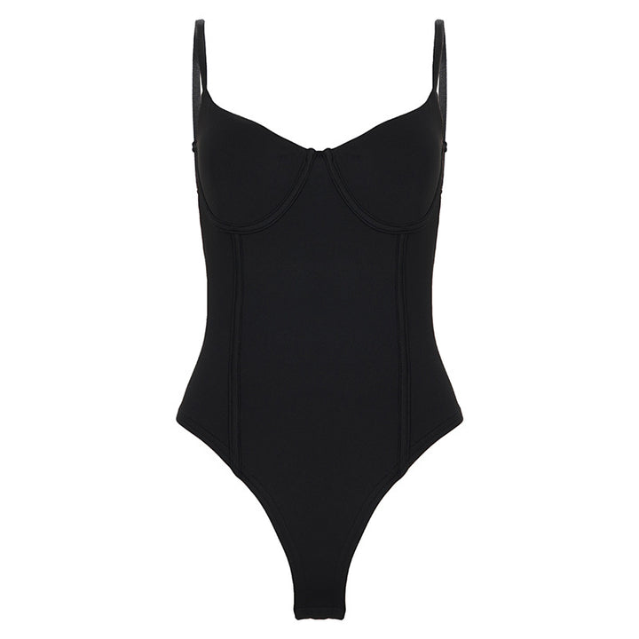 Damen Badeanzug mit eleganten Polstern und hoher Beinausschnitt Drune