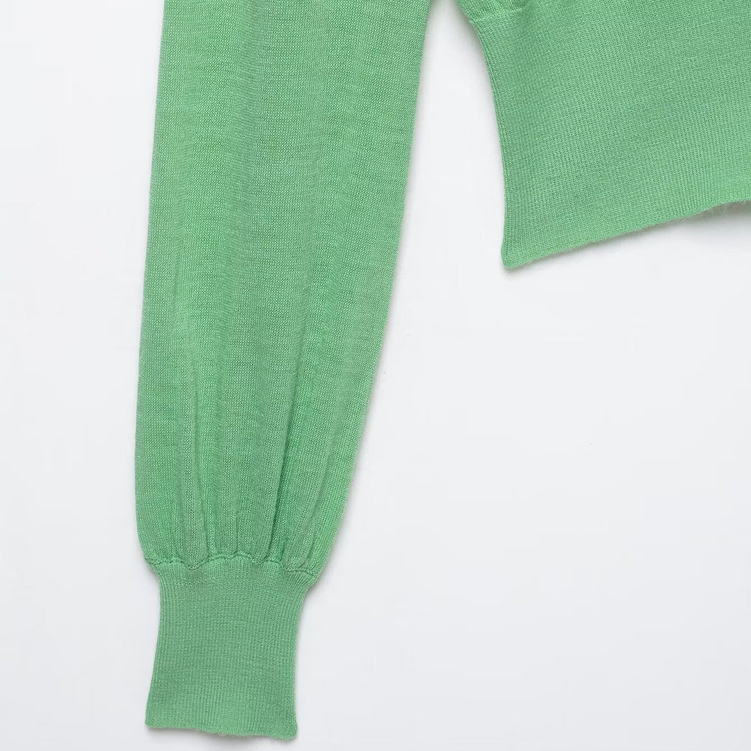 Damen Gestreifter Cropped‑Polo‑Pullover mit Knopfleiste und Rippbündchen Drune
