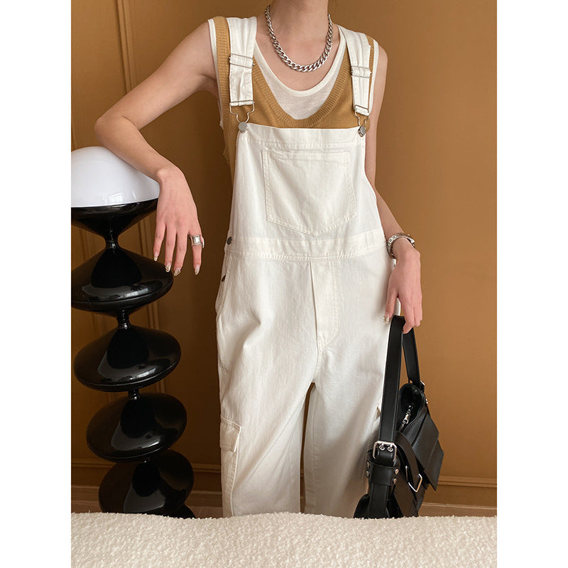Damen lässiger Latzhose mit bequemer Passform und praktischen Taschen Drune