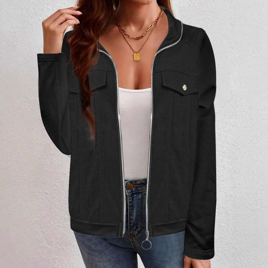 Damen Cooles Sweatshirt mit seitlichen Taschen und modischen Applikationen Drune