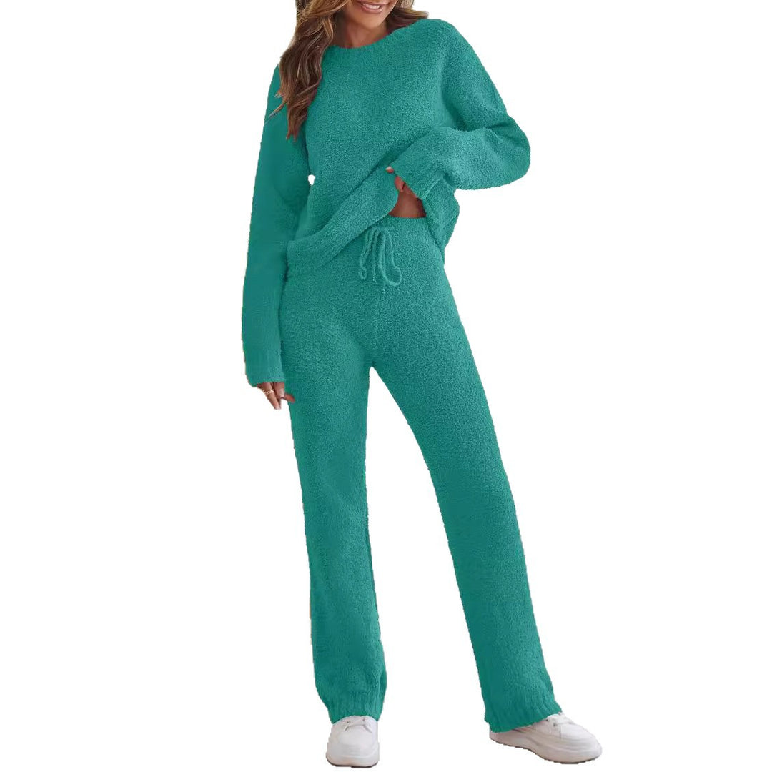 Damen nan kuscheliges Lounge-Set mit Oversize-Pullover und Kordelzughose Drune