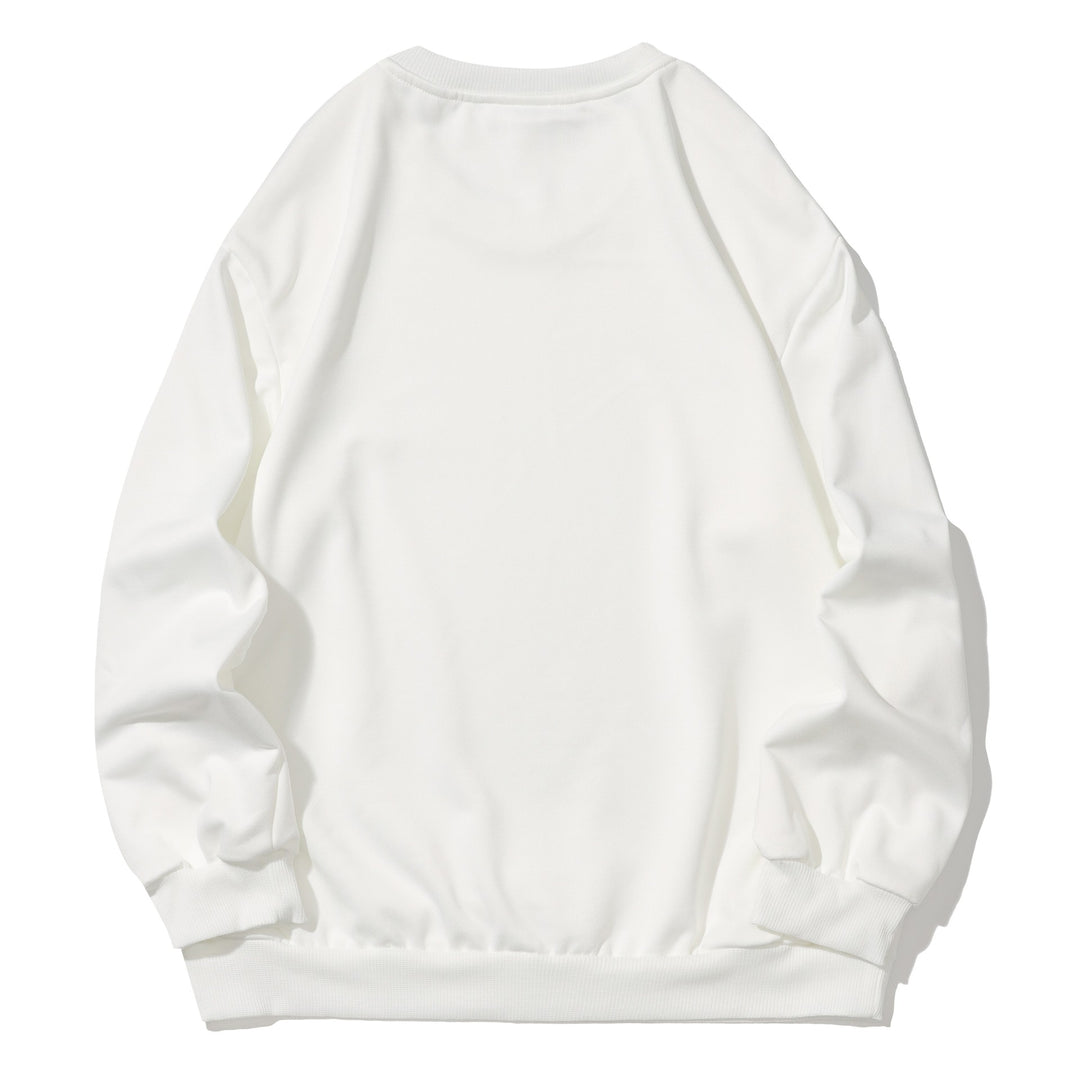 Damen nan lässiges Oversize-Sweatshirt mit gestickten Stern-Applikationen in Jeans-Optik und geripptem Saum Drune