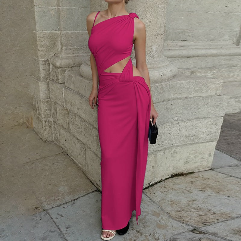Damen Elegantes Maxikleid mit innovativem Schnitt und asymmetrischem Design Drune