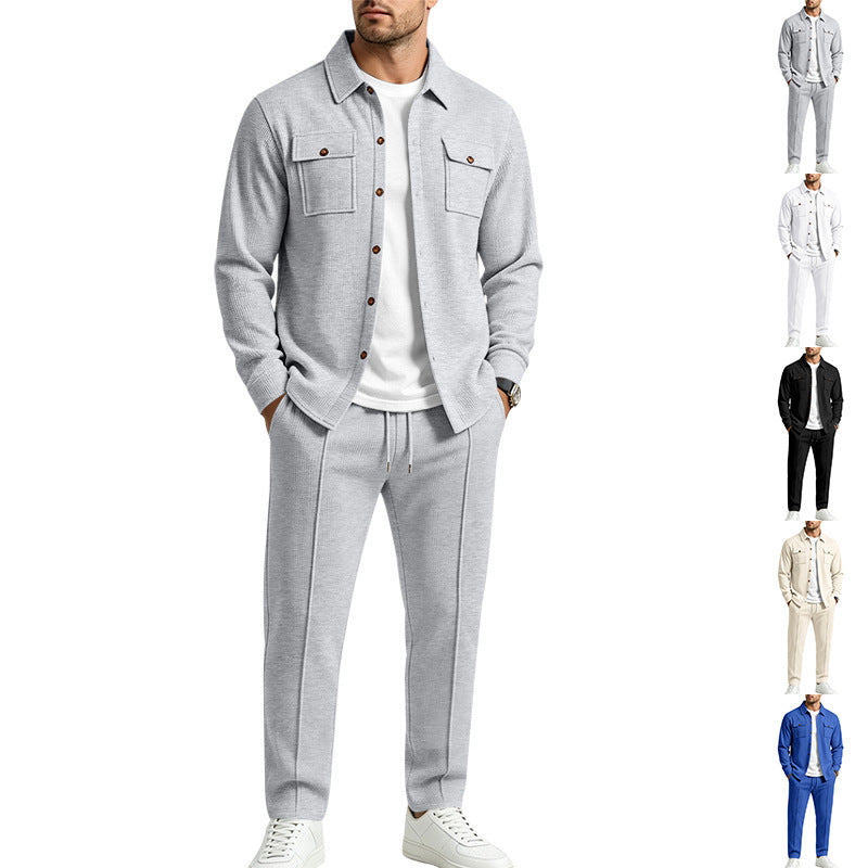 Herren Overshirt- und Jogger-Set aus strukturierter Strickqualität Drune