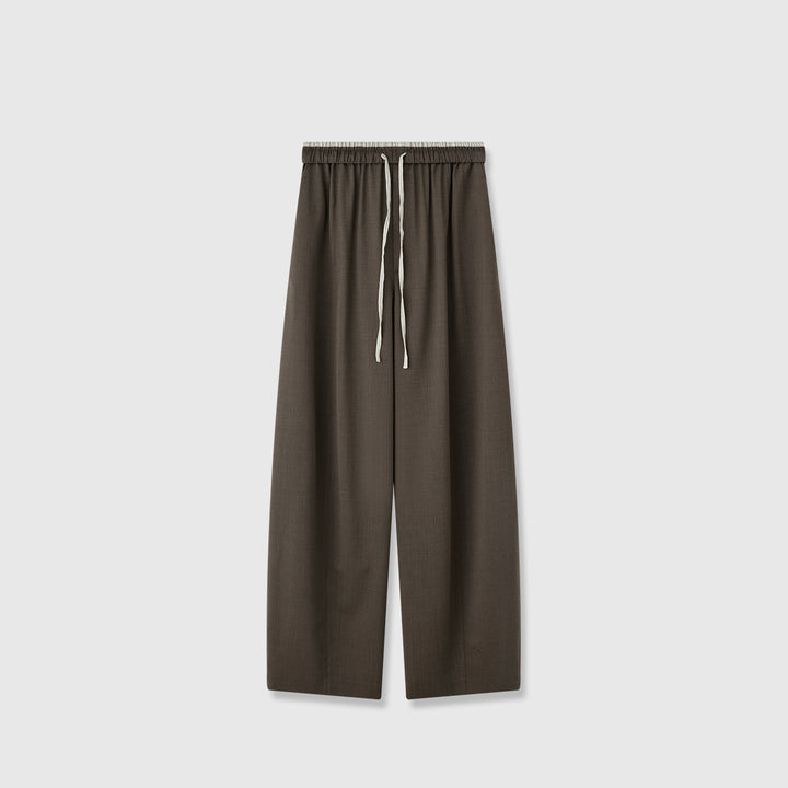 Damen weite Stoffhose mit elastischem Bund und praktischen Taschen Drune