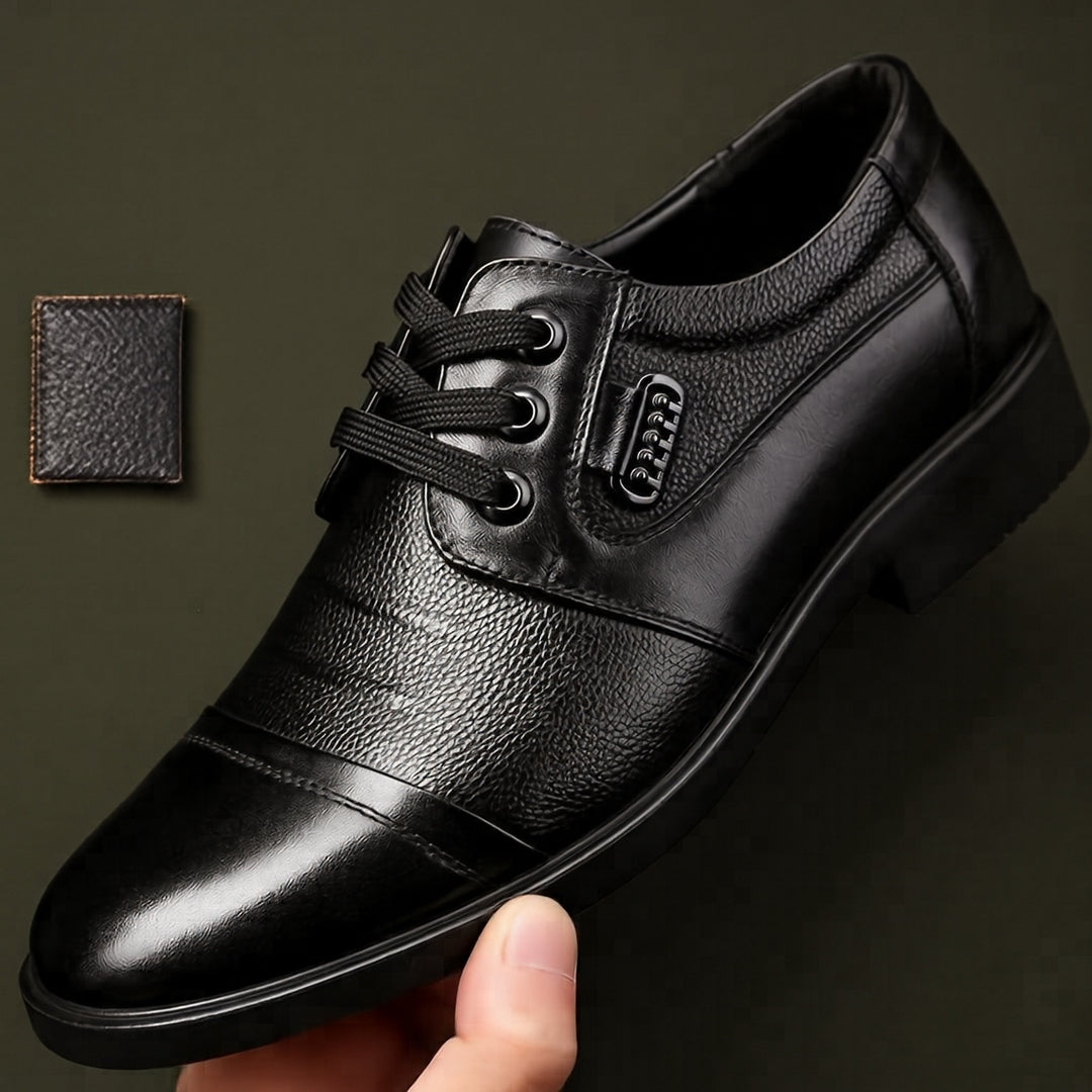 Herren Klassische Leder Schnürschuhe Drune