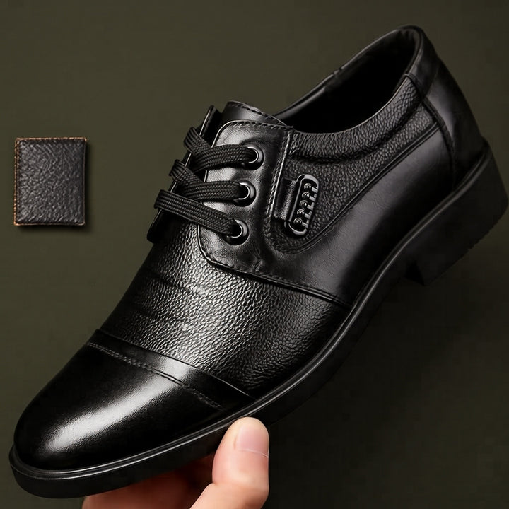 Herren Klassische Leder Schnürschuhe Drune
