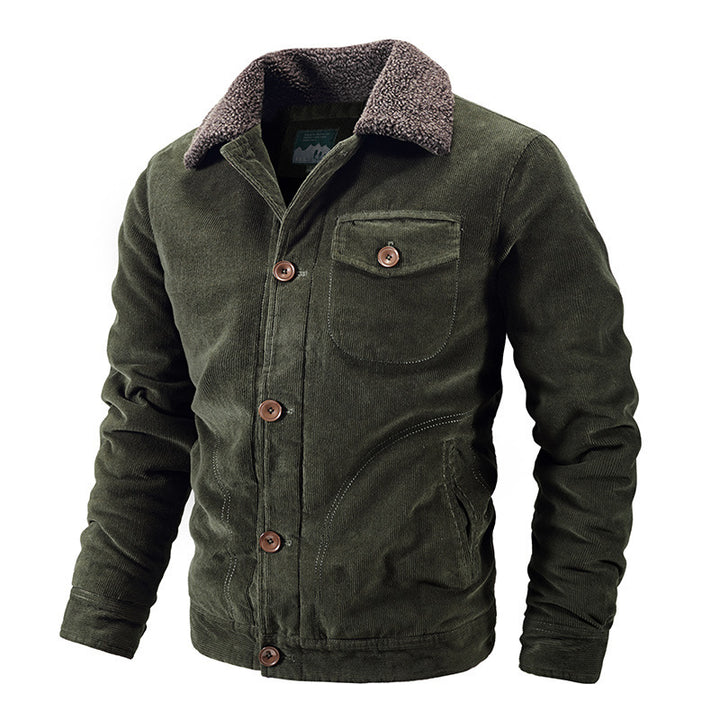 Herren Warme Cordjacke mit Teddyfutter Drune
