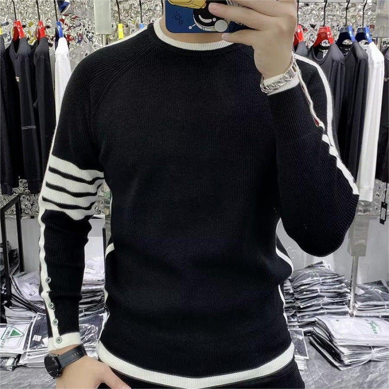 Herren modischer Strickpullover mit strukturiertem Design und sportlichen Akzenten Drune
