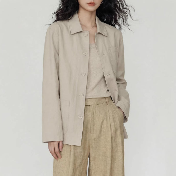 Damen Modische Utility-Jacke Drune