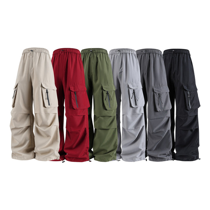 Herren Weite Tech‑Cargo‑Hose mit Elastikbund, Multifach‑Cargotaschen und Kordelabschluss Drune