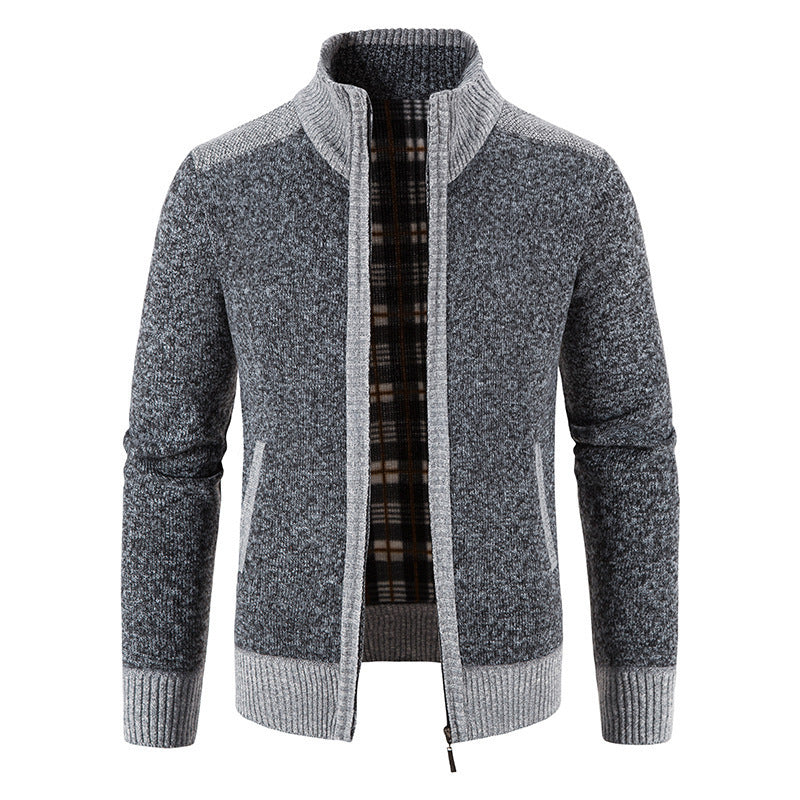 Herren Strickjacke mit hohem Kragen Drune