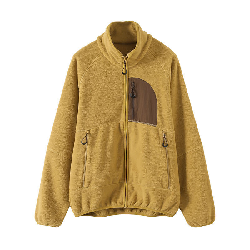Damen Fleecejacke mit hochschließendem Kragen und praktischen Taschen Drune