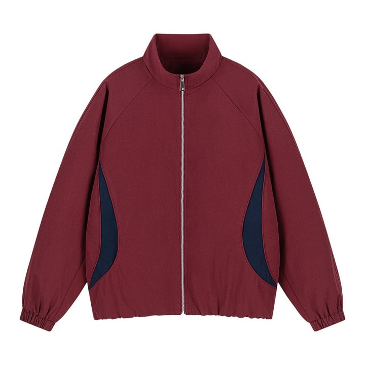 Herren Leichte Oversize Freizeitjacke mit Stehkragen, elastischem Saum und kontrastseiteneinsätzen Drune