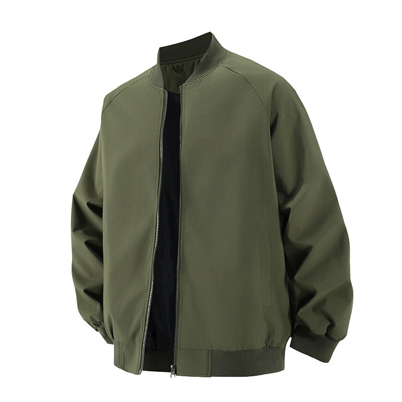 Herren Modische Bomberjacke mit elastischen Bündchen Drune