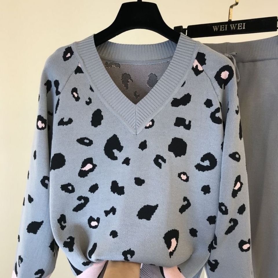 Damen trendiges Strickset mit grafischen Details Drune