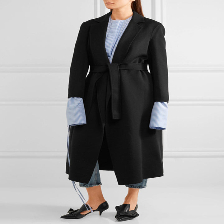 Damen Oversize Longmantel im minimalistischen Schalkragen‑Tailoring Drune