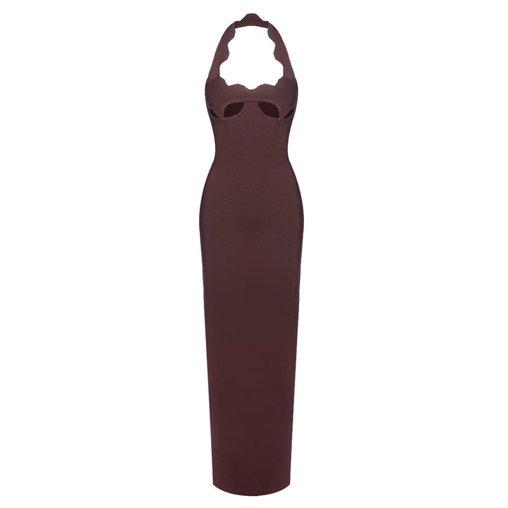 Damen Elegantes figurbetontes Abendkleid mit raffiniertem Ausschnitt Drune