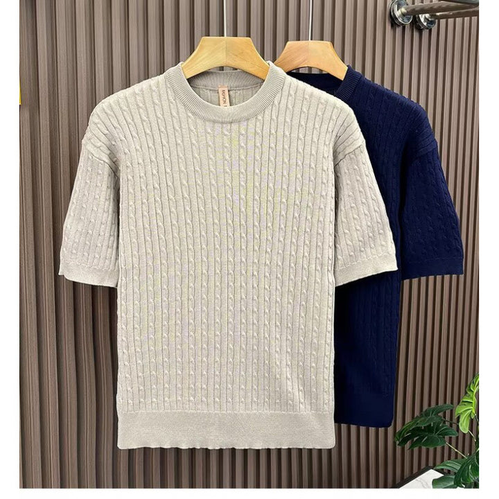 Damen Eleganter Strickpullover mit Kurzarm Drune
