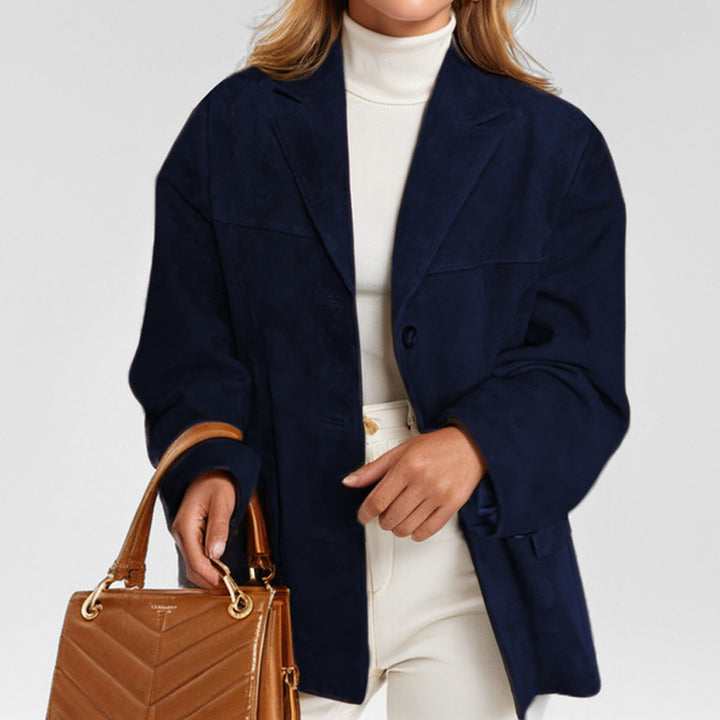 Damen elegante Wildlederjacke mit lässiger Passform Drune