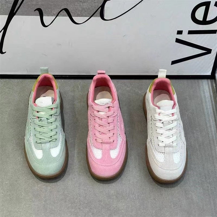 Damen Retro-Sneaker mit atmungsaktiver Oberflächenstruktur und strukturierter Sohle Drune