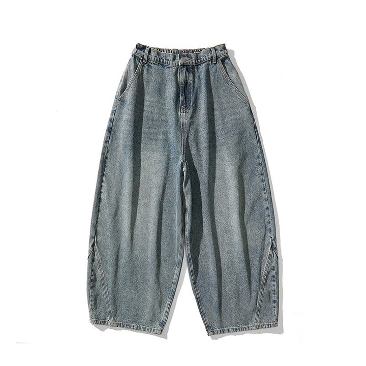 Herren nan extremweit geschnittene Baggy-Jeans mit tiefem Schritt und ballonförmigem Saum Drune