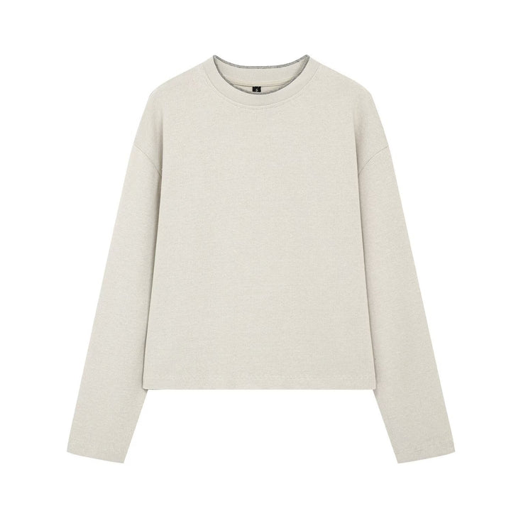 Damen Boxy-Rippstrick-Pullover mit Rundhalsausschnitt Drune