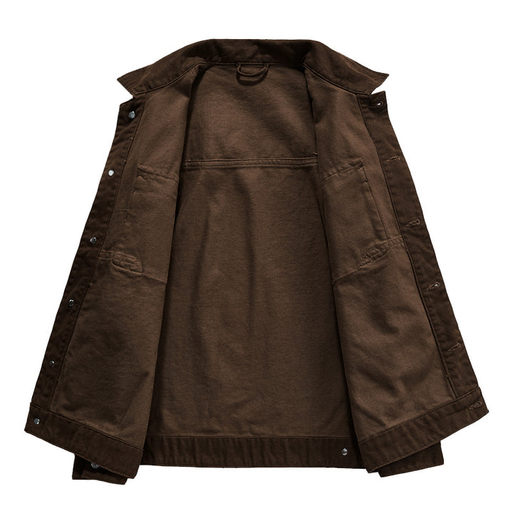 Herren nan kurze Worker-Jacke aus heavy-twill mit aufgesetzten Klappentaschen, schrägen Eingrifftaschen und verstärkten Nähten Drune