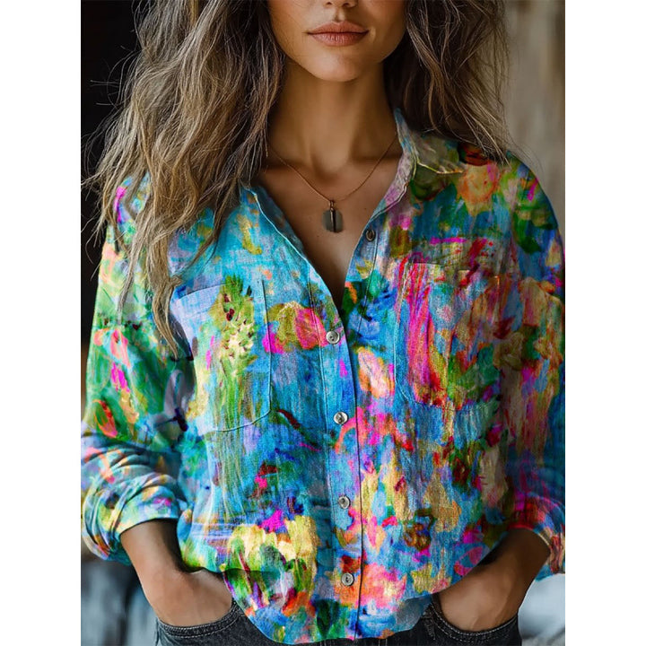 Damen Modische Bluse mit Paisleymuster Drune