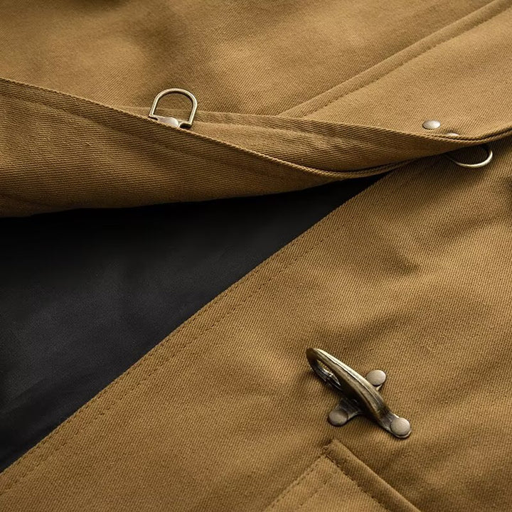 Damen modische Übergangsjacke mit praktischem Knopfverschluss und großen Taschen Drune