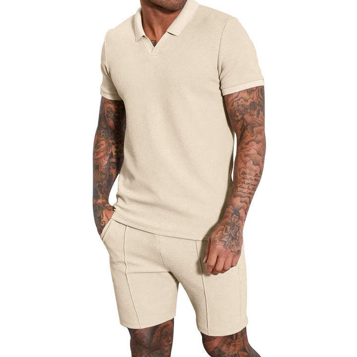 Herren Polo-Shirt und Shorts Set mit atmungsaktiver Struktur Drune