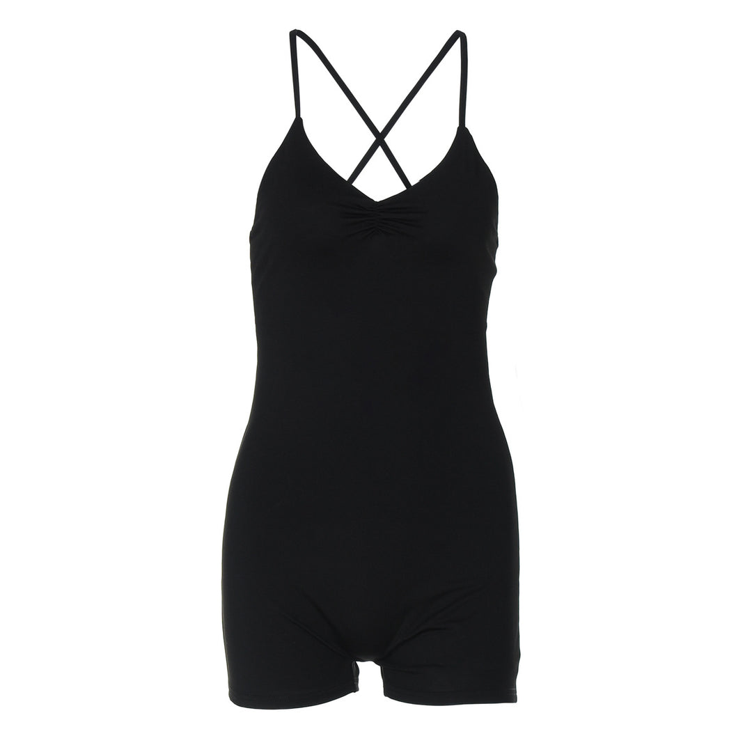 Damen Bodycon Einteiler mit gekreuztem Träger Drune