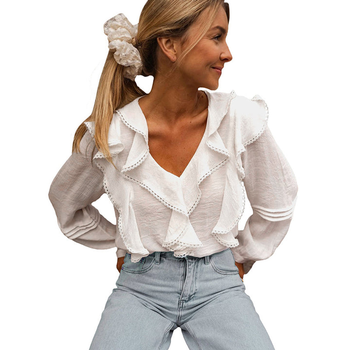 Damen Verspielte Bluse mit Rüschendetails Drune 1788168446