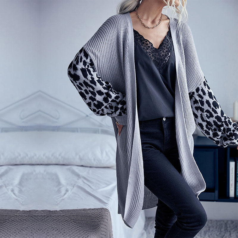 Damen Eleganter Strickcardigan mit lockeren Ärmeln Drune